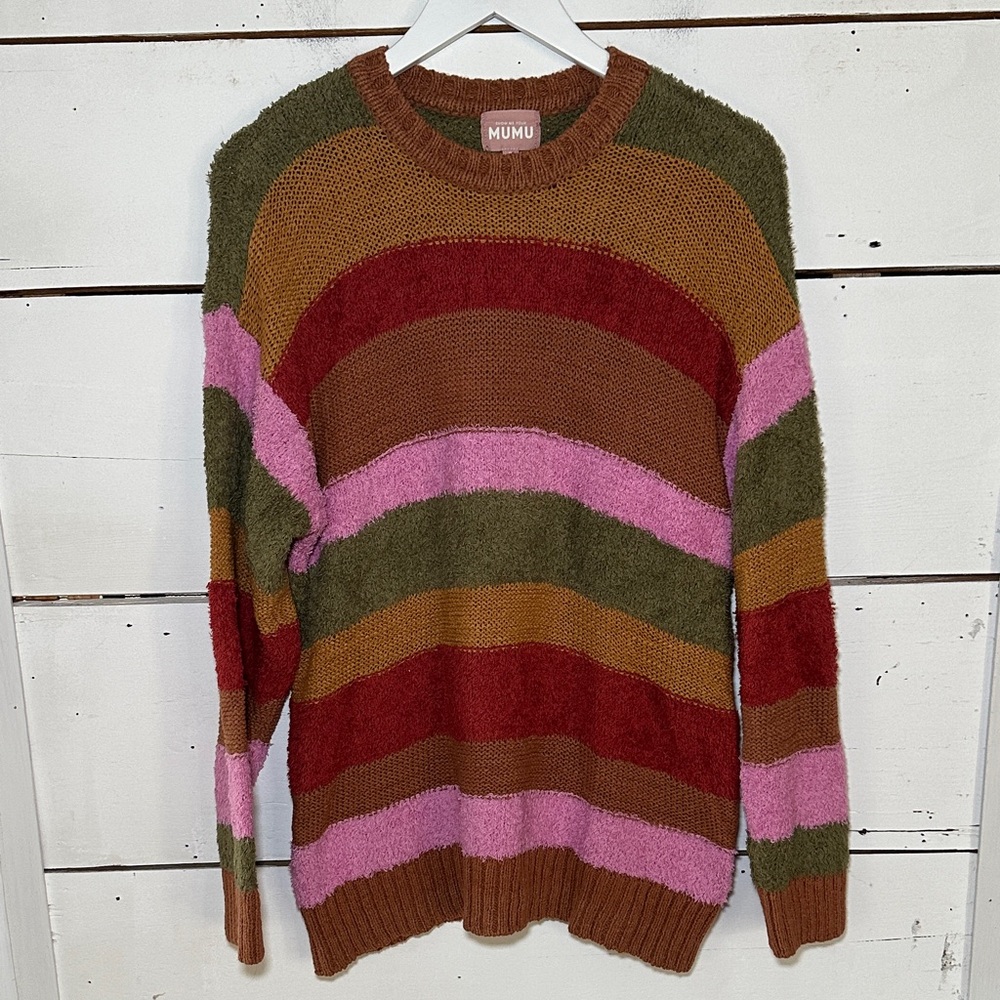Show Me Your MuMu Chilly Sweater in hutch Multi Stripe Knit